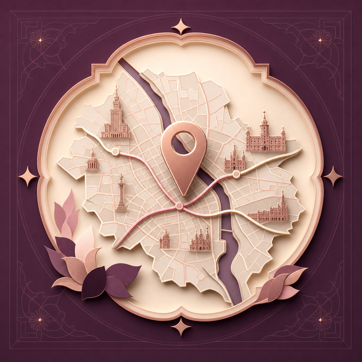 Illustration of an area map and location pin